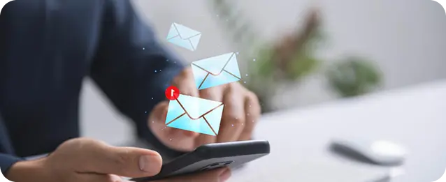 Illustration of a marketing email being designed